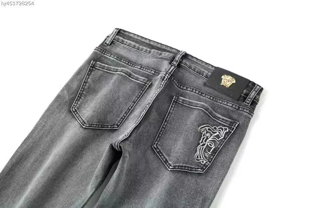 versace jeans couture slim fit stitched jean gray medusa